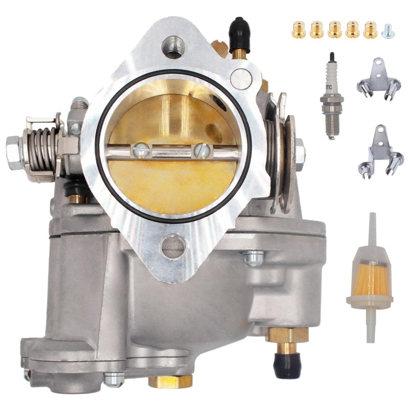 JIK New Super E Carburetor for HD Big Twin & Sportster Shorty Carb Super E 11-0420 with Fuel Filter and Spark Plug - Image 1